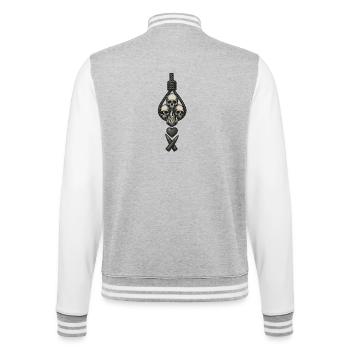 Avi Collection – Skulls & Flame - College-Sweatjacke - Grau meliert/Weiß - Hinten - Marisol (170cm)