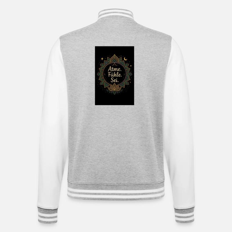 Mandala de fleurs avec devise spirituelle - Veste Teddy - gris chiné / blanc