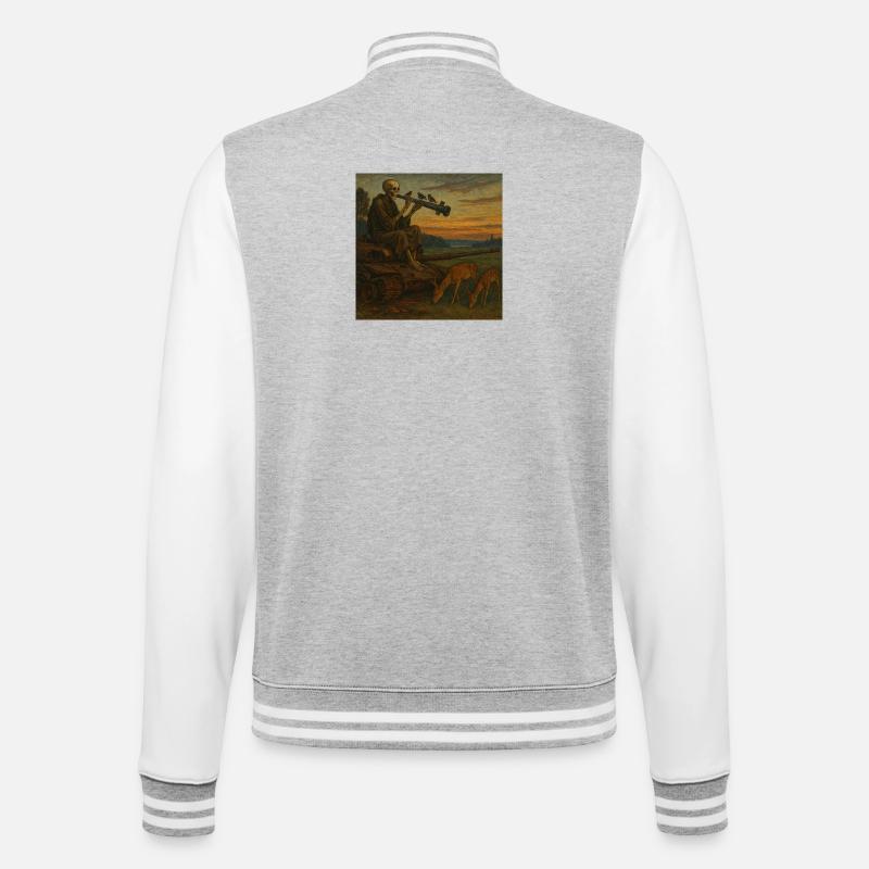 Die Ruhe nach dem Sturm - College-Sweatjacke - Grau meliert/Weiß