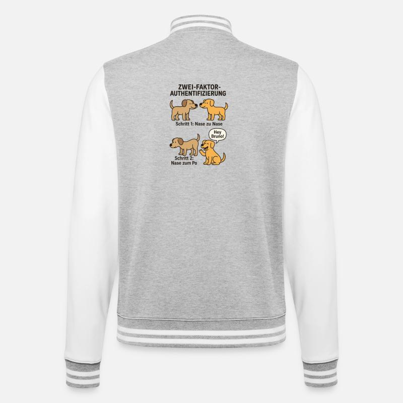 Dog Detection Two-Factor Authentication - College Sweat Jacket - heather grey/white