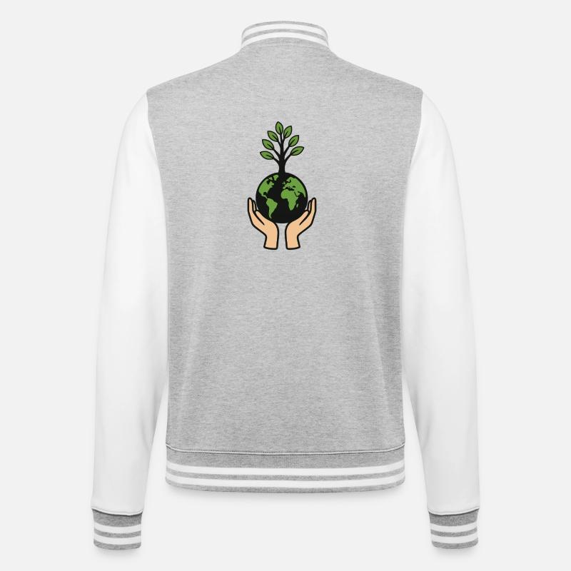 Arbre du monde en forme de cœur - Veste Teddy - gris chiné / blanc