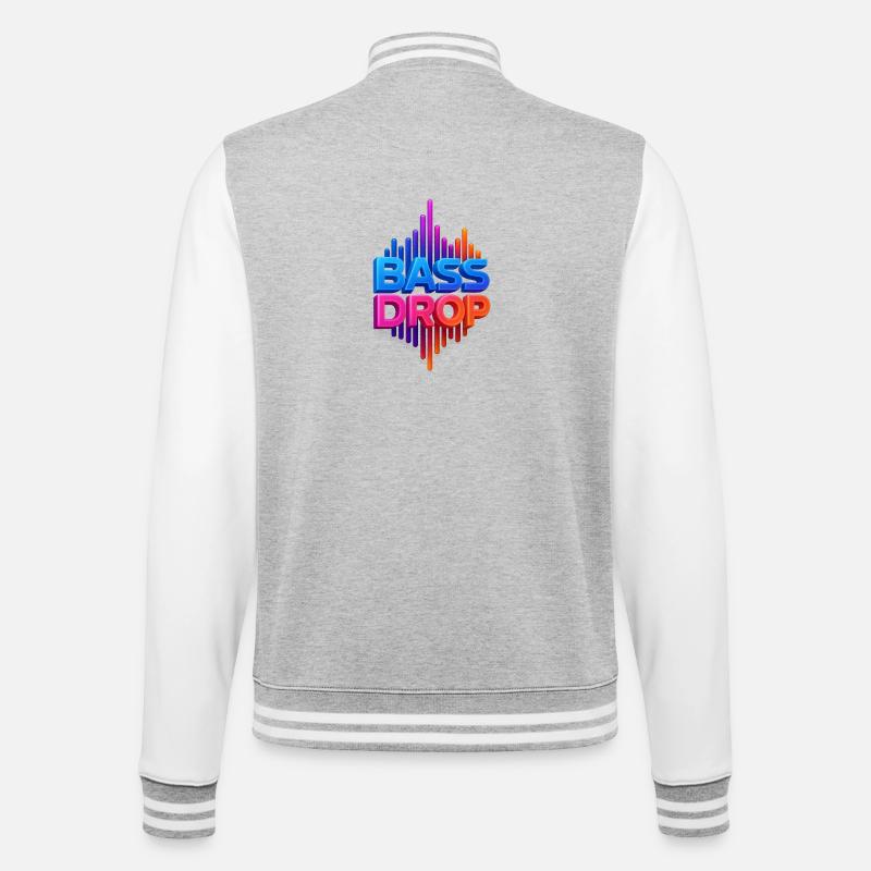 Vivid bass visualization - College Sweat Jacket - heather grey/white