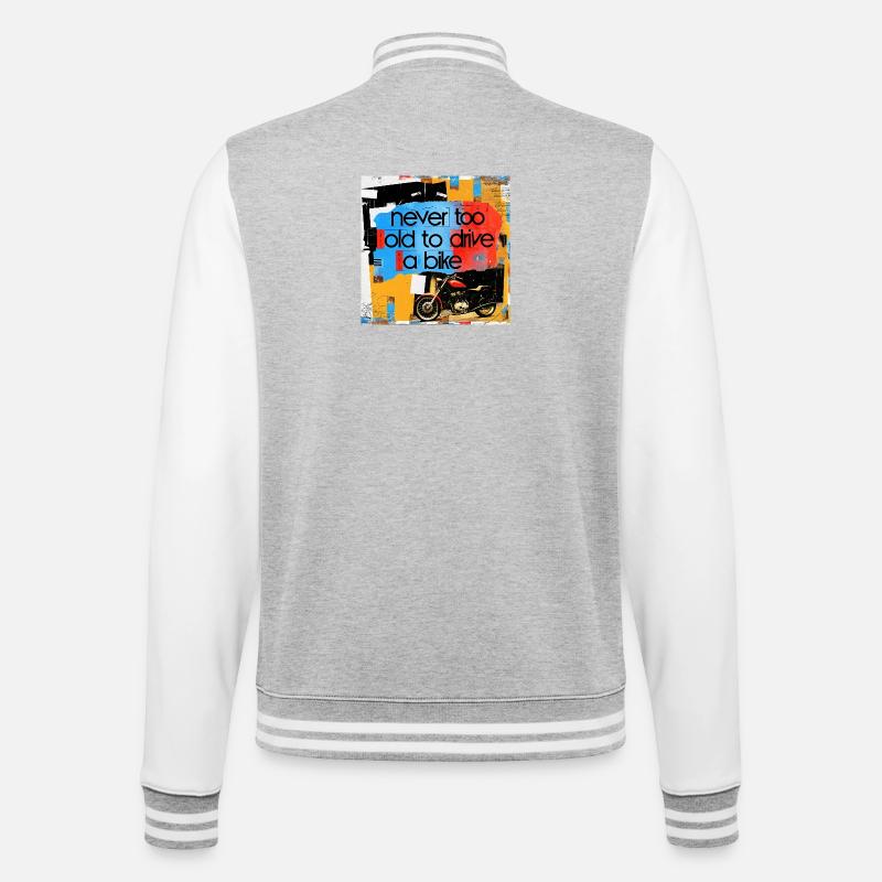 Devise de vie avec l’art de la moto - Veste Teddy - gris chiné / blanc