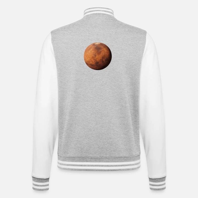 Mars - Planète Mars - Veste Teddy - gris chiné / blanc