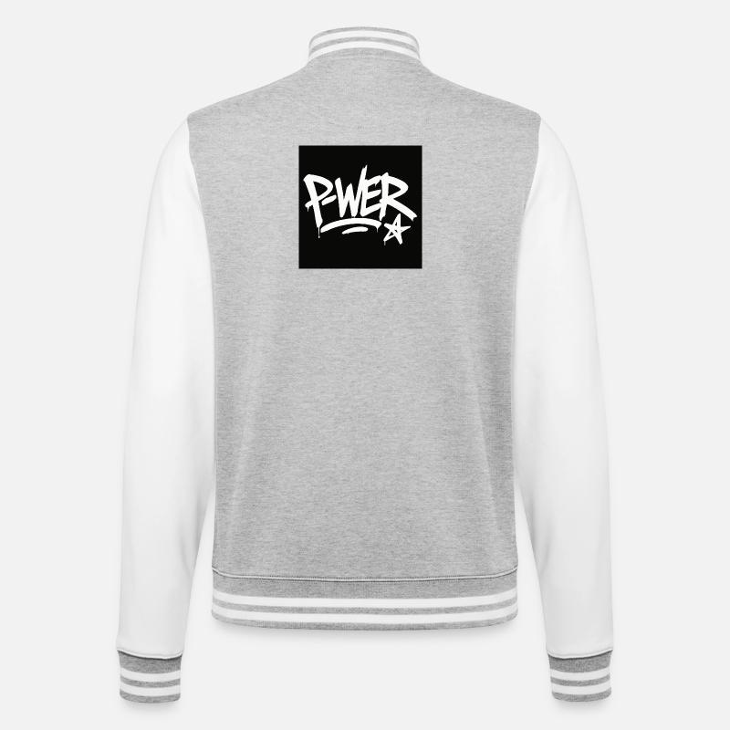 Graffiti Style Power Text Design - Veste Teddy - gris chiné / blanc