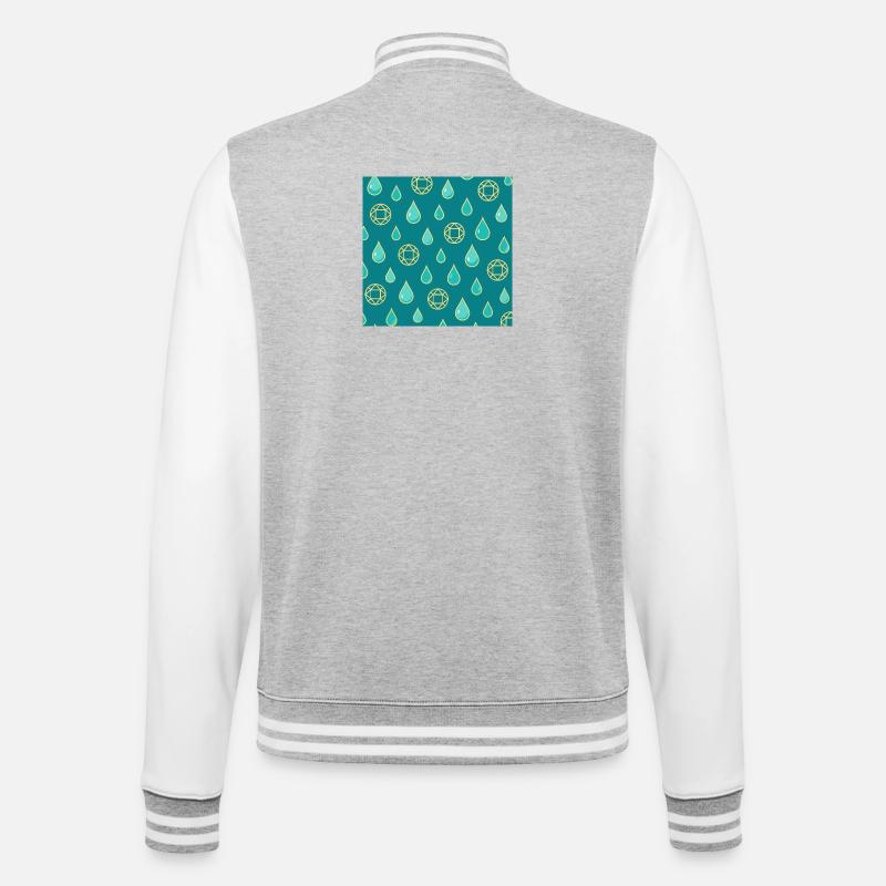 Waterproof jewelry – drop and diamond pattern - College Sweat Jacket - heather grey/white
