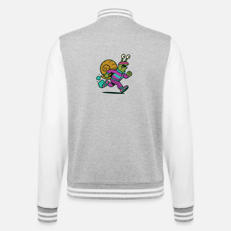 Escargot de course - Veste Teddy - gris chiné / blanc