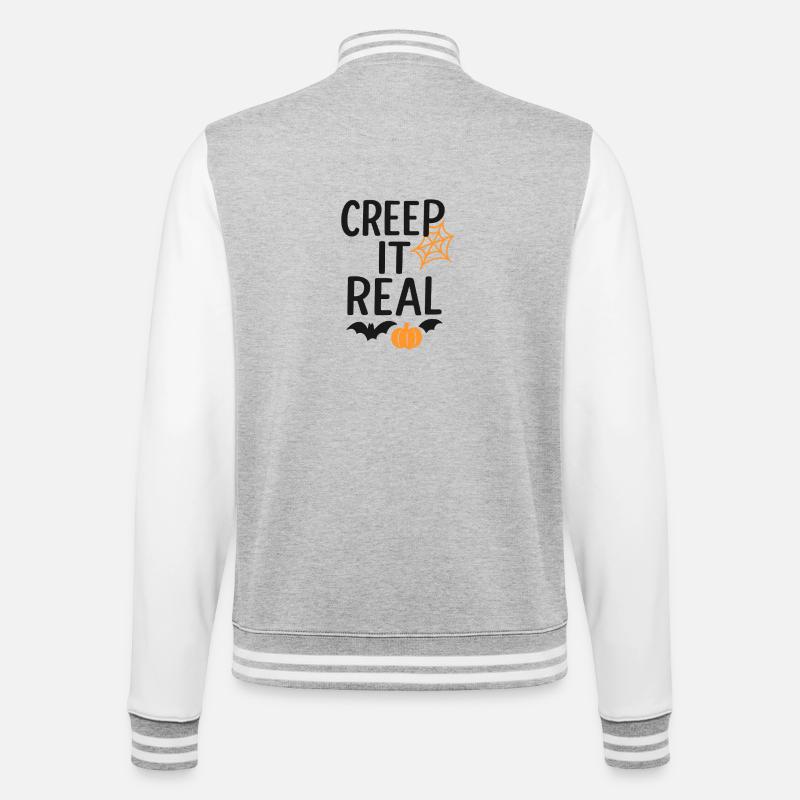Conception de citrouille araignée d’Halloween - Veste Teddy - gris chiné / blanc