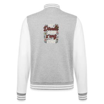 Mei Dirndl is heid z’eng – Lustiges Trachten Shirt - College-Sweatjacke - Grau meliert/Weiß - Hinten - Marisol (170cm)