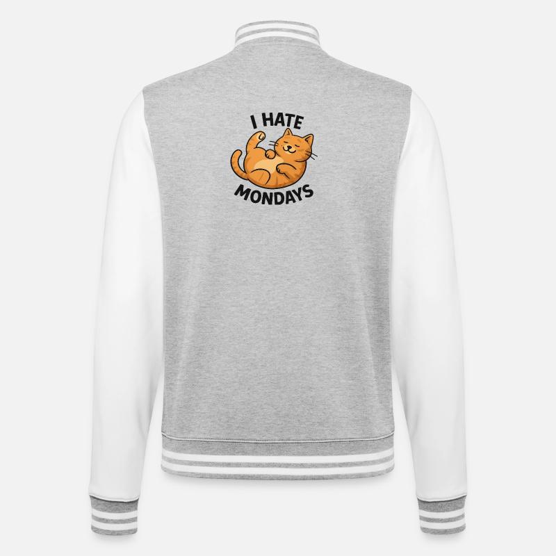 Charming cat drawing with sarcastic saying - College Sweat Jacket - heather grey/white