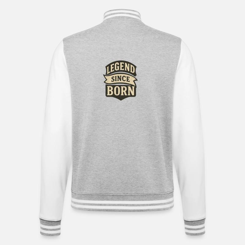 Legende seit der Geburt Retro-Abzeichen - College-Sweatjacke - Grau meliert/Weiß