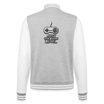 Pixel Neon Game Controller Design - College-Sweatjacke - Grau meliert/Weiß - Hinten - Marisol (170cm)