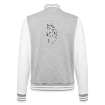 Silhouette élégante cheval - Veste Teddy - gris chiné / blanc - Dos - Marisol (170cm)