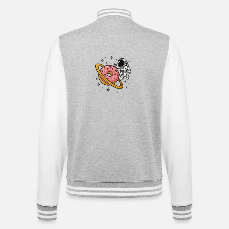 Astronaute de l’espace avec Donut Planet - Veste Teddy - gris chiné / blanc