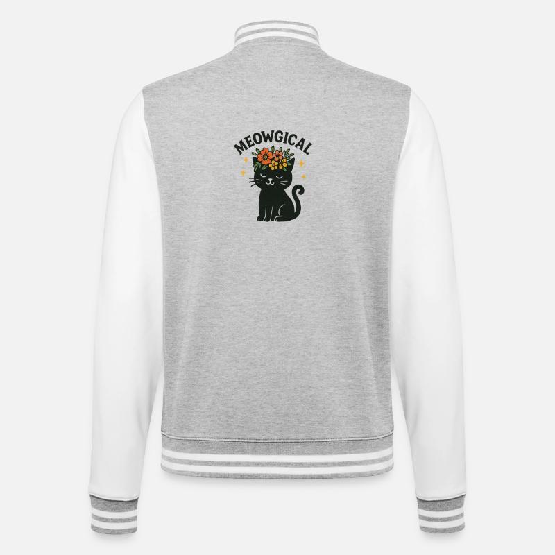 Conception de chat mignon magique - Meowgical - Veste Teddy - gris chiné / blanc