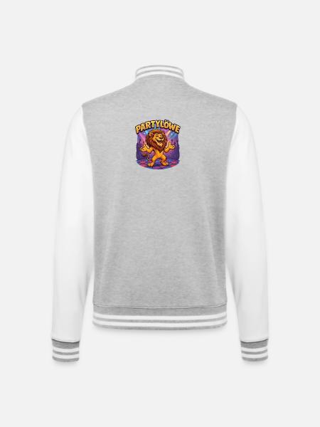 Partylöwe Disco Tanz - College-Sweatjacke - Grau meliert/Weiß