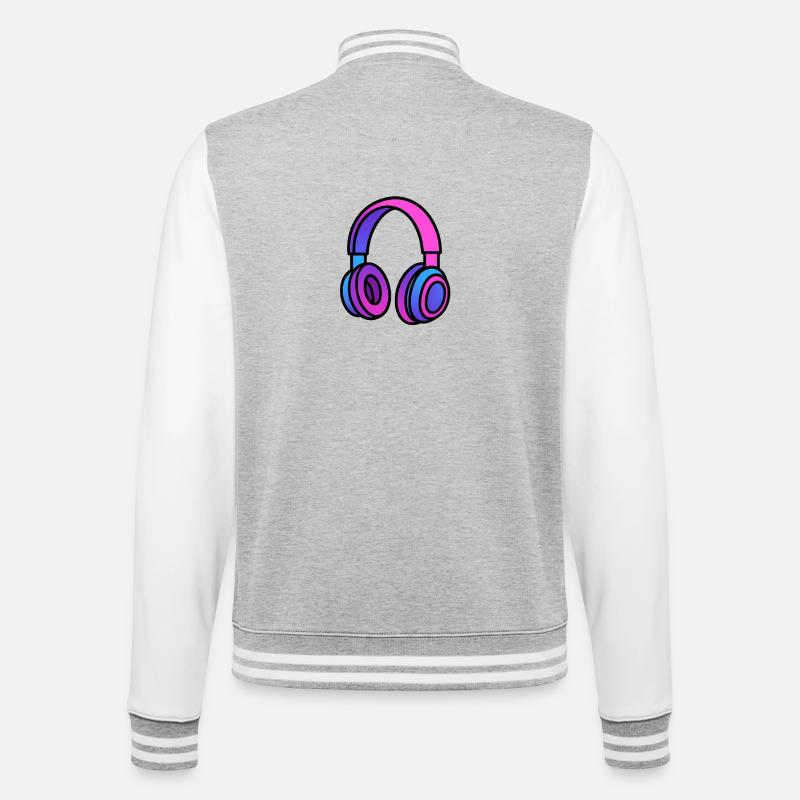 Illustration de casque dégradé de néon - Veste Teddy - gris chiné / blanc