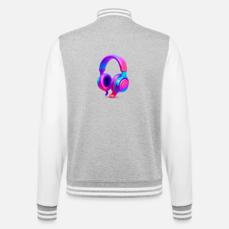 Casque Neon Gradient - Veste Teddy - gris chiné / blanc