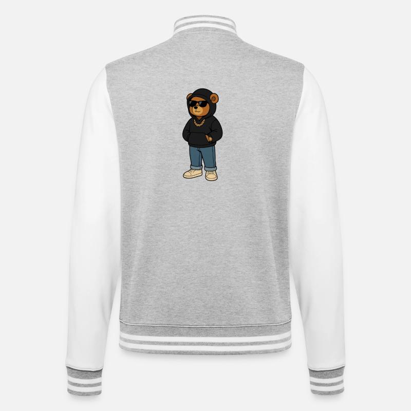 Beary cool - Veste Teddy - gris chiné / blanc