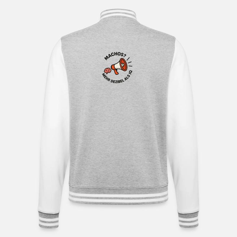 Megaphone Brain vs. Machos - College Sweat Jacket - heather grey/white