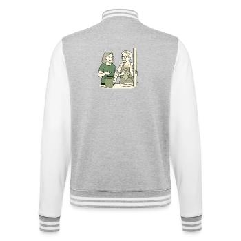 Mamie Karin - Veste Teddy - gris chiné / blanc - Dos - Marisol (170cm)