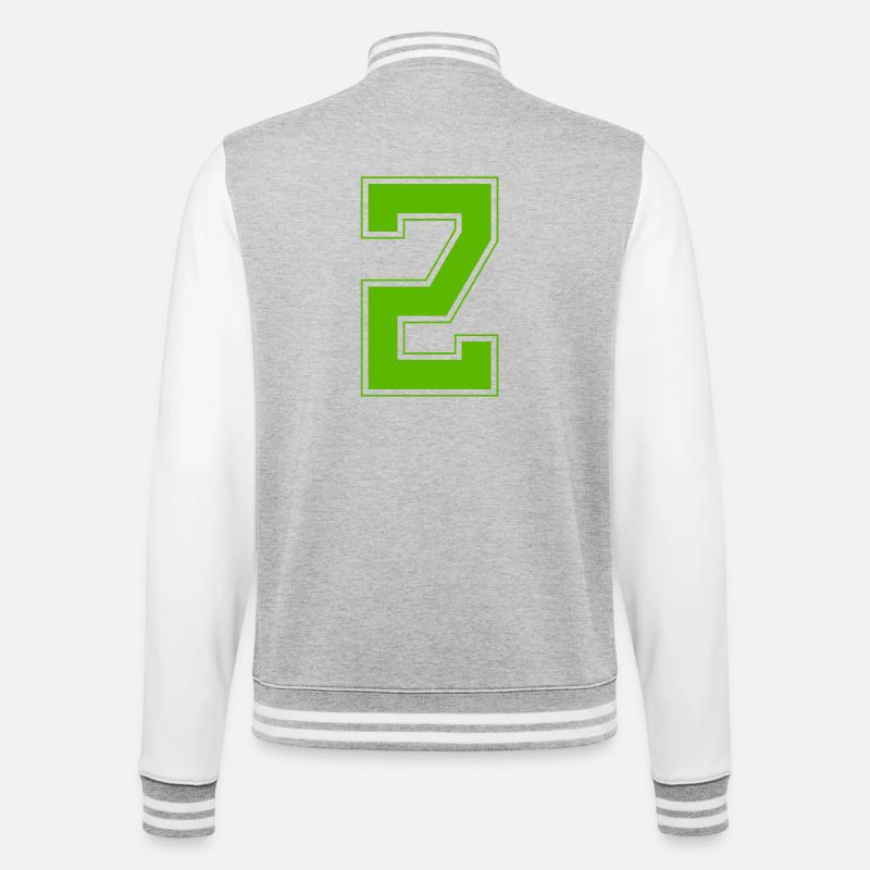 z2 - College-Sweatjacke - Grau meliert/Weiß