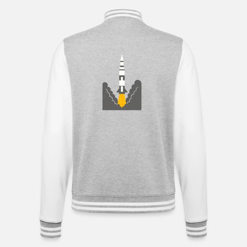 Rocket launch - College Sweat Jacket - heather grey/white