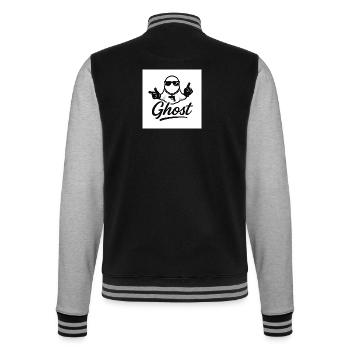Geisterstraße mit Waffe - College-Sweatjacke - Schwarz/Grau meliert - Hinten - Marisol (170cm)