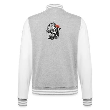 Roi sur le trône avec une plume - Veste Teddy - gris chiné / blanc - Dos - Marisol (170cm)
