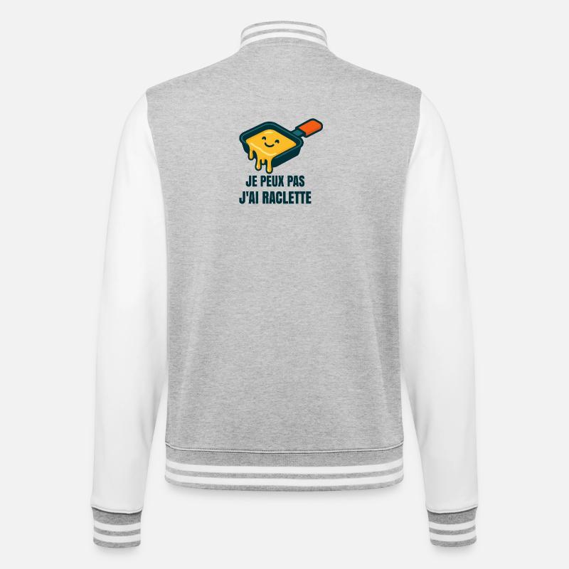 Raclette Smile in a Pan - College Sweat Jacket - heather grey/white