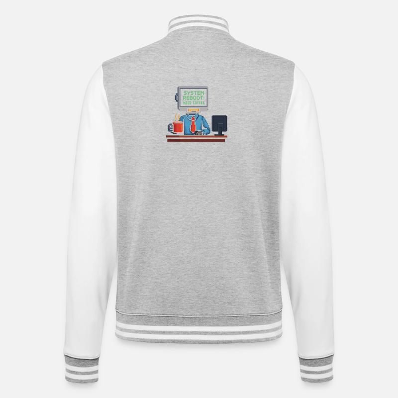 System Reboot Need Coffee - College Sweat Jacket - heather grey/white