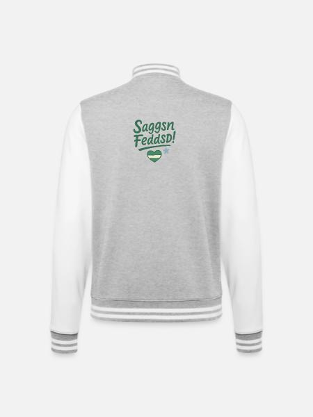 Saggsn_Feddsd- - College-Sweatjacke - Grau meliert/Weiß