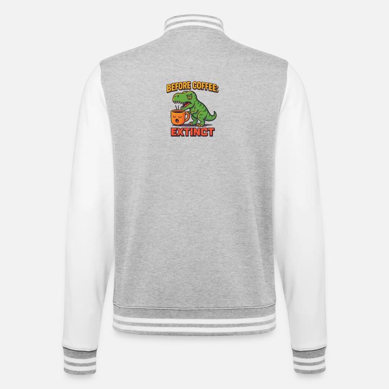 before coffee extinct - College Sweat Jacket - heather grey/white