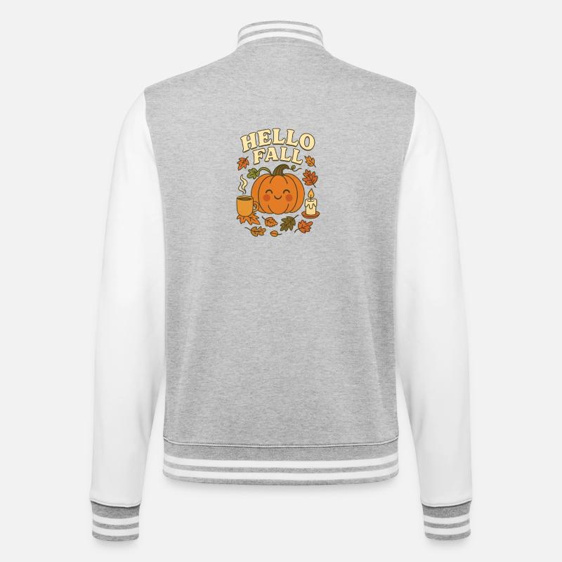Cute_hello_fall - College Sweat Jacket - heather grey/white