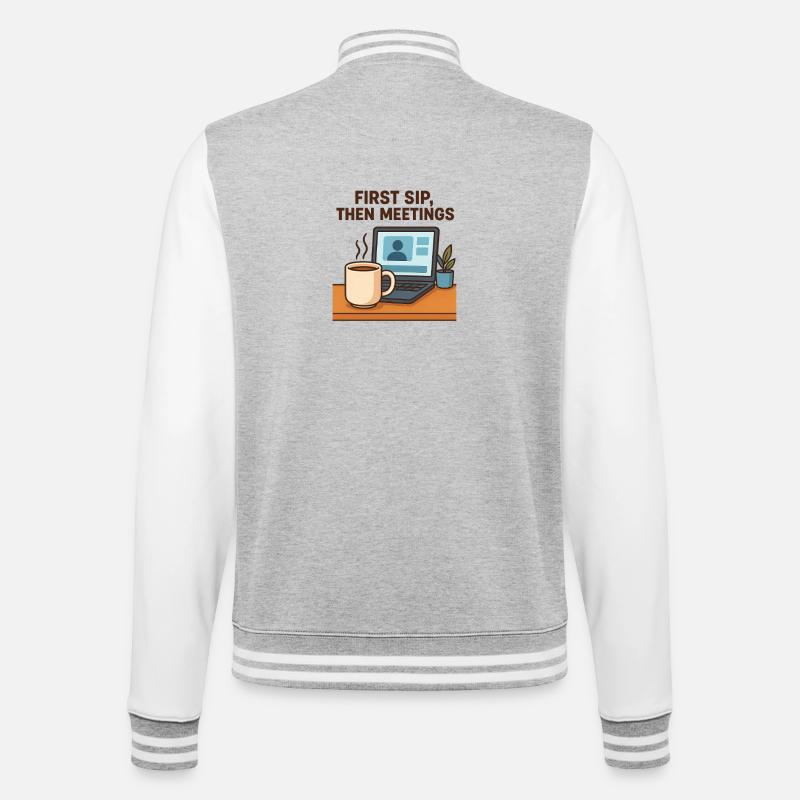 D’abord gorgée puis rendez-vous - Veste Teddy - gris chiné / blanc