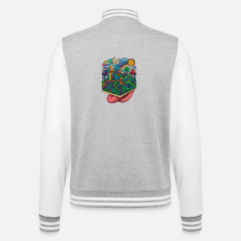Acid Trip - College Sweat Jacket - heather grey/white