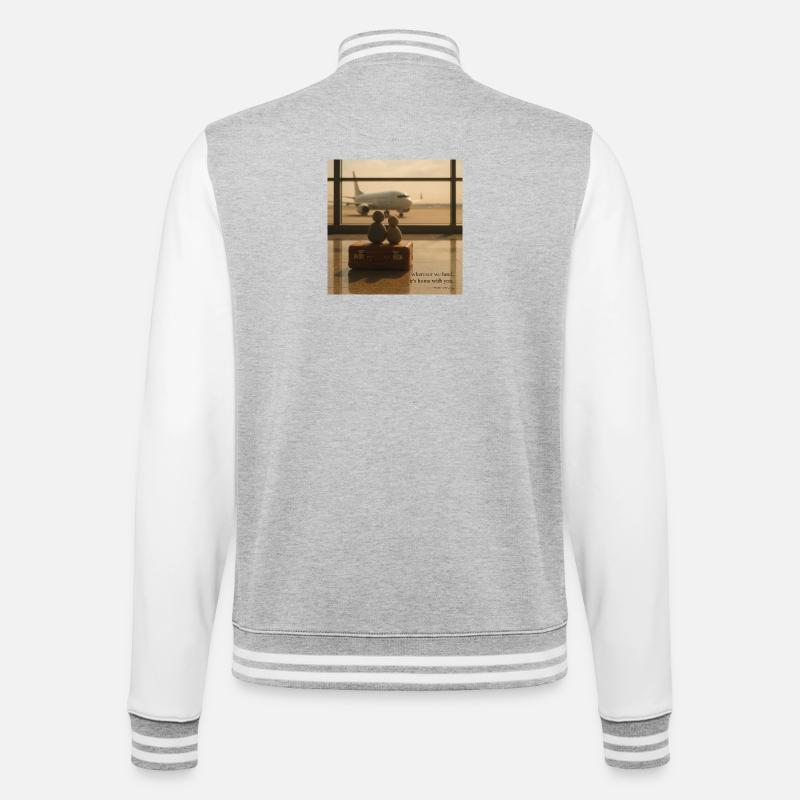 Heimkehrende Herzen am Terminal - College-Sweatjacke - Grau meliert/Weiß