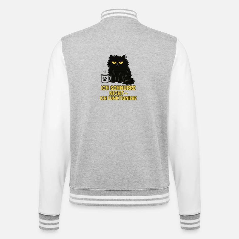 I don't purr – I function (cat) - College Sweat Jacket - heather grey/white