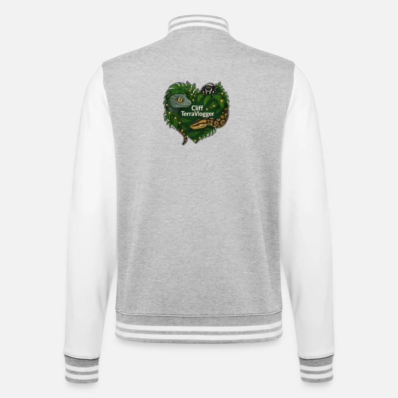 Cliff TerraVlogger Dschungel Herz - College-Sweatjacke - Grau meliert/Weiß