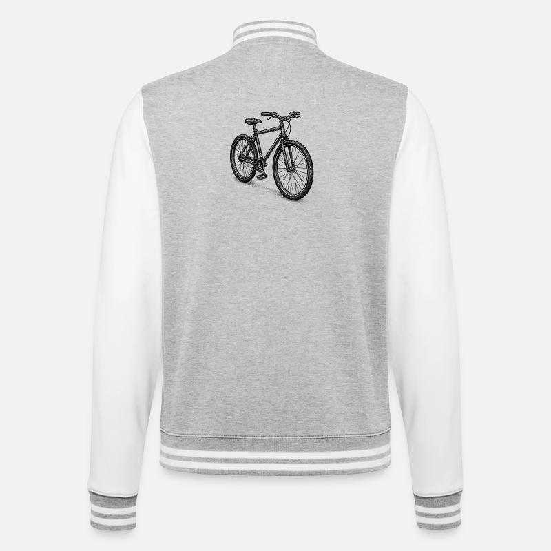 Silhouette de vélo rétro - Veste Teddy - gris chiné / blanc