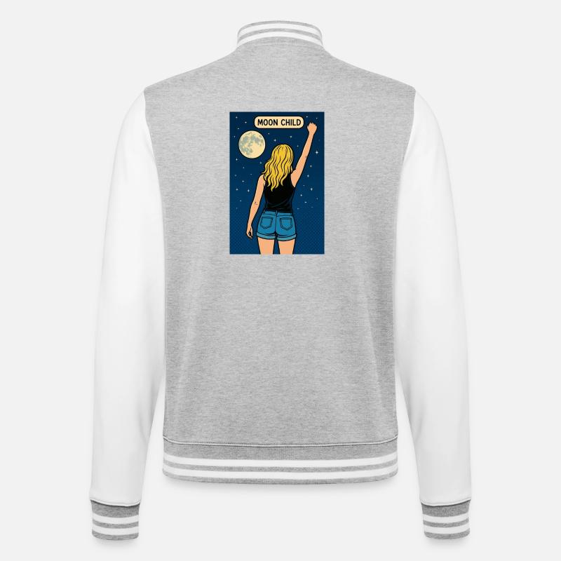 Mondkind – Heldin unter Sternen - College-Sweatjacke - Grau meliert/Weiß