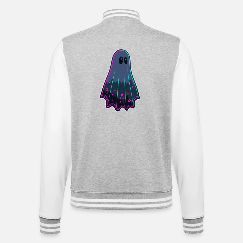 Ghost Neon Mystical Silhouette - College Sweat Jacket - heather grey/white