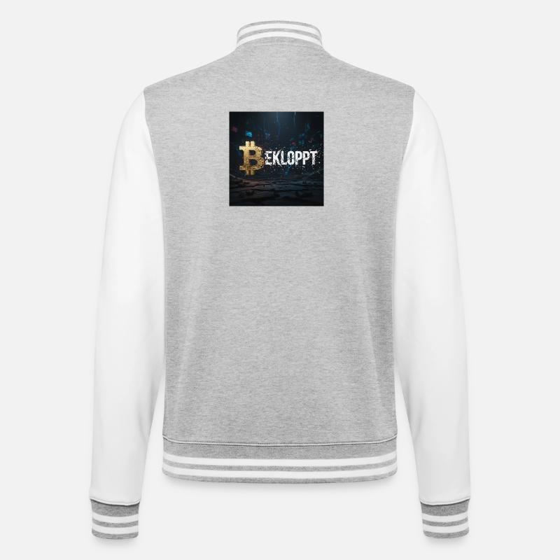 Bitcoin Explosion Crypto Chaos - College Sweat Jacket - heather grey/white