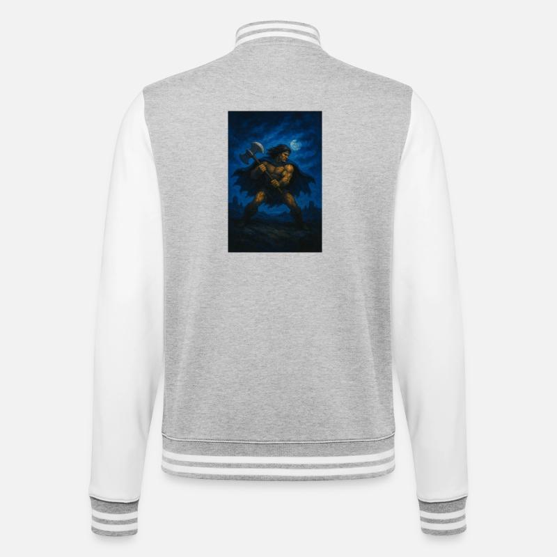  Krieger im Sturm - College-Sweatjacke - Grau meliert/Weiß
