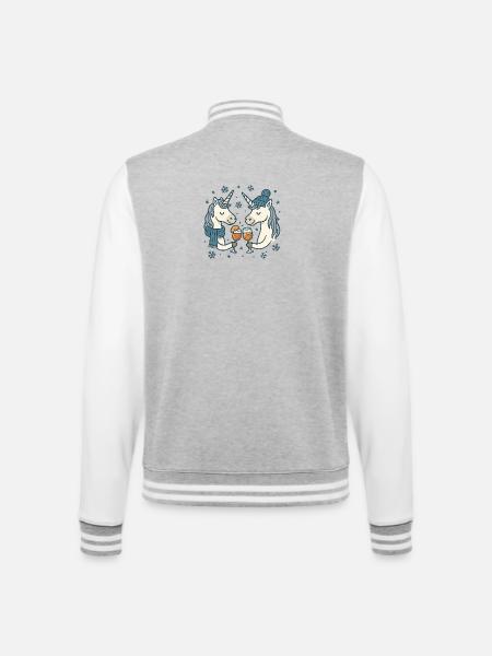 Winterzauber Einhorn-Toast - College-Sweatjacke - Grau meliert/Weiß