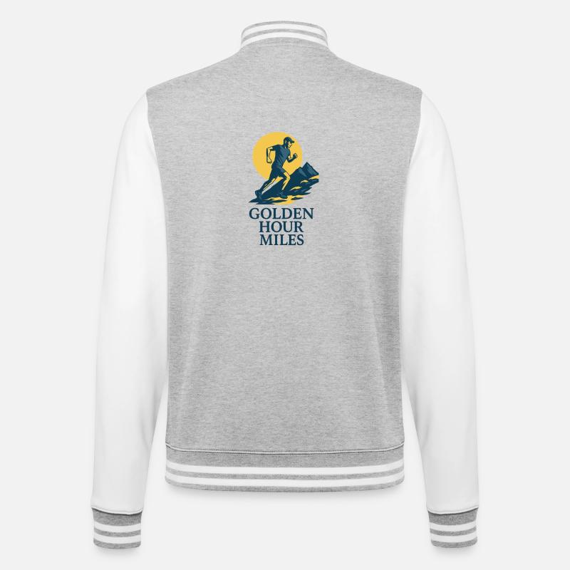 Golden Hour Miles Trailrunner - College-Sweatjacke - Grau meliert/Weiß