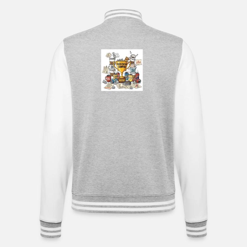 Procrastination Champion's Cup - College Sweat Jacket - heather grey/white