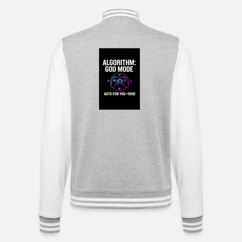 Algorithm God Mode - College Sweat Jacket - heather grey/white