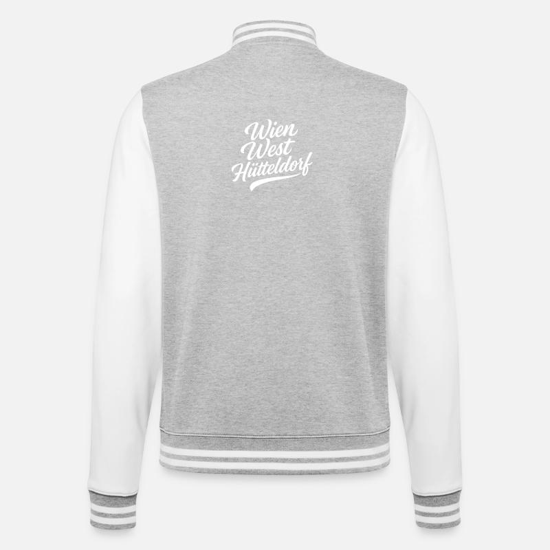Wien West Hütteldorf  - College-Sweatjacke - Grau meliert/Weiß