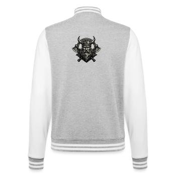 Viking avec hache Odin Thor Guerrier Valhalla - Veste Teddy - gris chiné / blanc - Dos - Marisol (170cm)